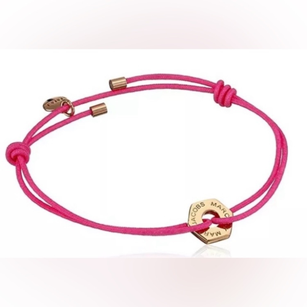 Marc by Marc Jacobs Knockout Pink Adjustable Cord Bracelet with Rose Gold Accent